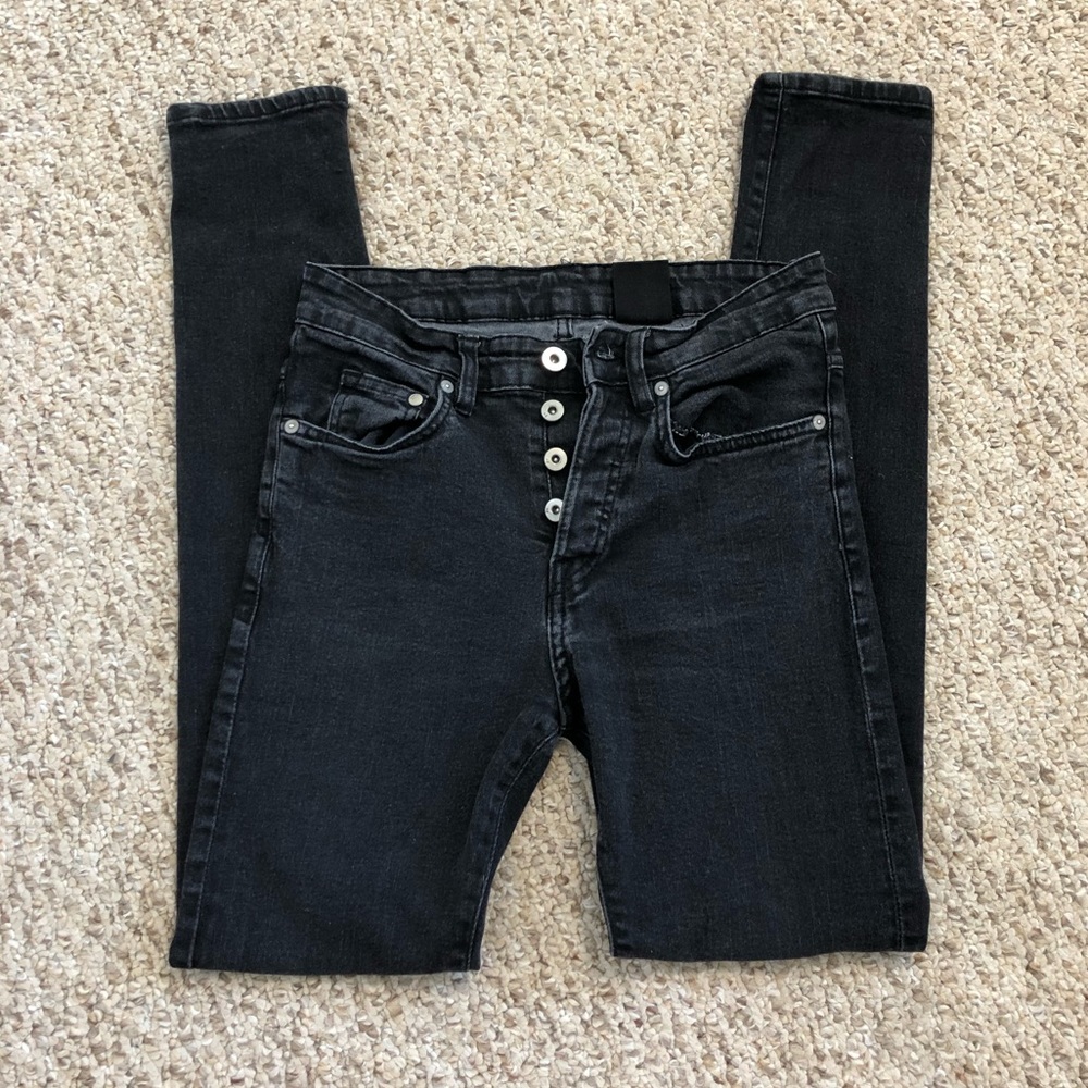 H&M Dark Gray/Black Skinny High-Waisted Jeans